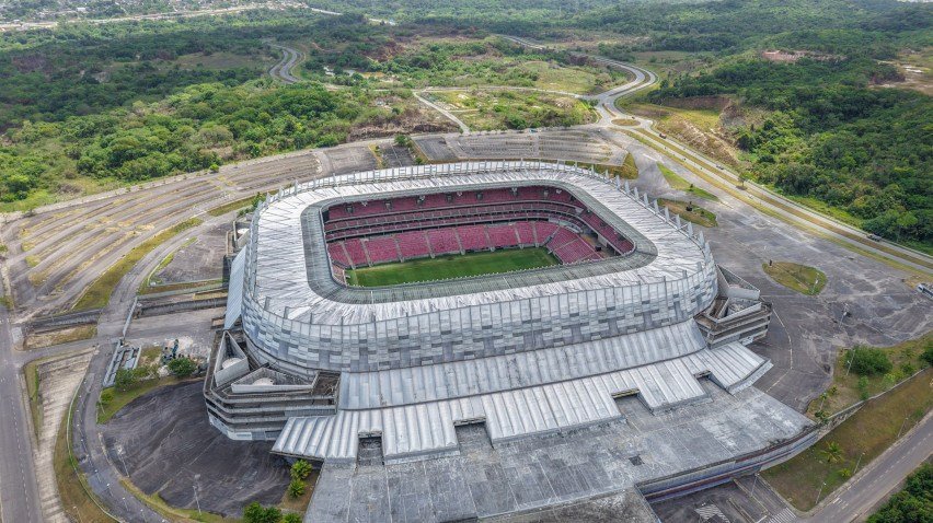 Imagem a&eacute;rea da Arena de Pernambuco