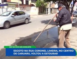 Vazamento de esgoto causa transtornos em Caruaru