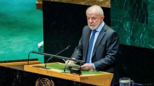 O presidente Lula (PT) durante participação da Conferência Internacional de Alto Nível para a Resolução Pacífica da Questão Palestina e a Implementação da Solução de Dois Estados