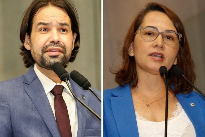 Os deputados estaduais Diogo Moraes e Débora Almeida