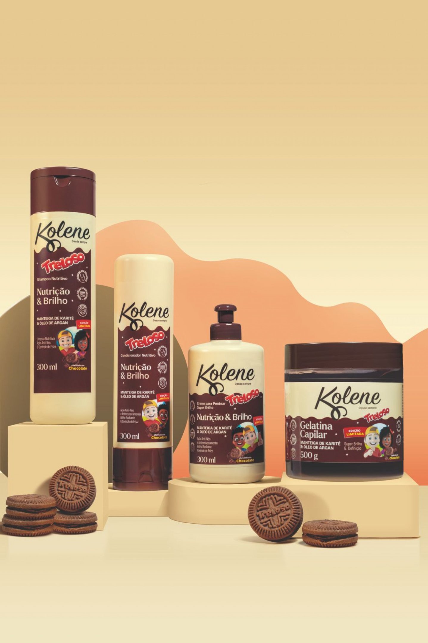 Kolene lança linha capilar infantil com aroma inspirado no biscoito de chocolate da Treloso