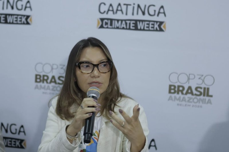 Primeira-dama Janja na abertura da Caatinga Climate Week, em Caruaru