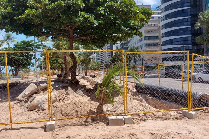 Obras na orla do Recife