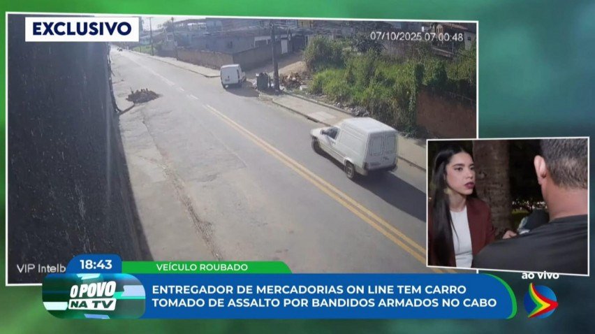Imagem de carro perseguindo entregador de mercadorias online