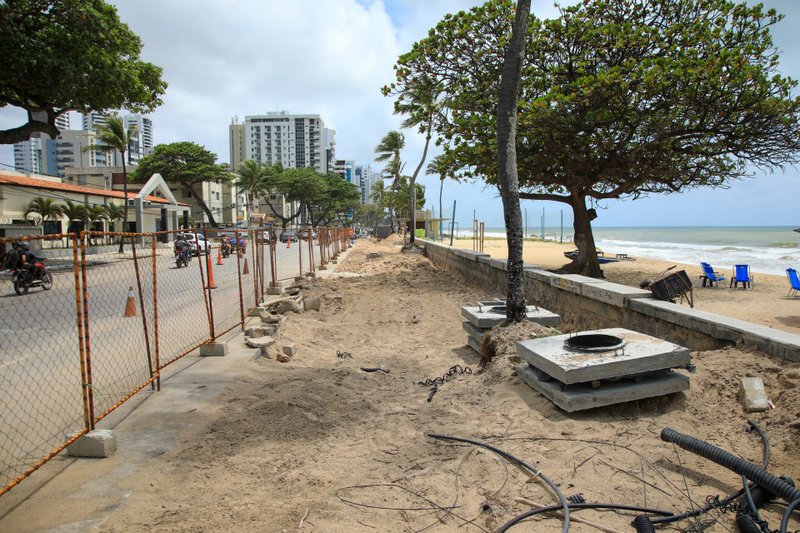 Obras na orla de Boa Viagem, Pina e Brasília Teimosa - Orla Recife