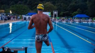 Atleta Julio Cesar durante sua prova no JUBs 2025