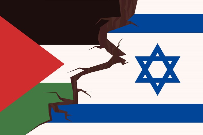 Bandeiras da Palestina e Israel