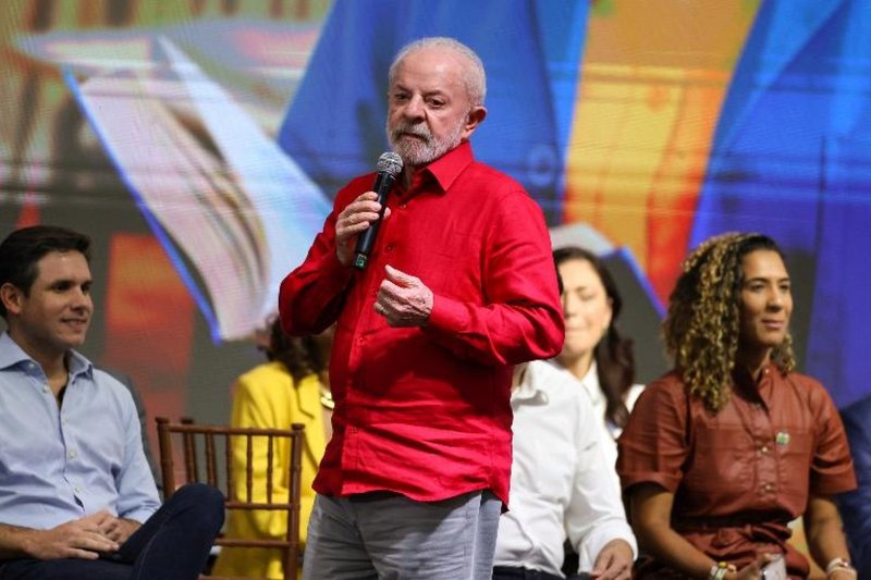 O presidente Luis Inácio Lula da Silva durante evento comemorativo do Dia do Professor, no Rio de Janeiro
