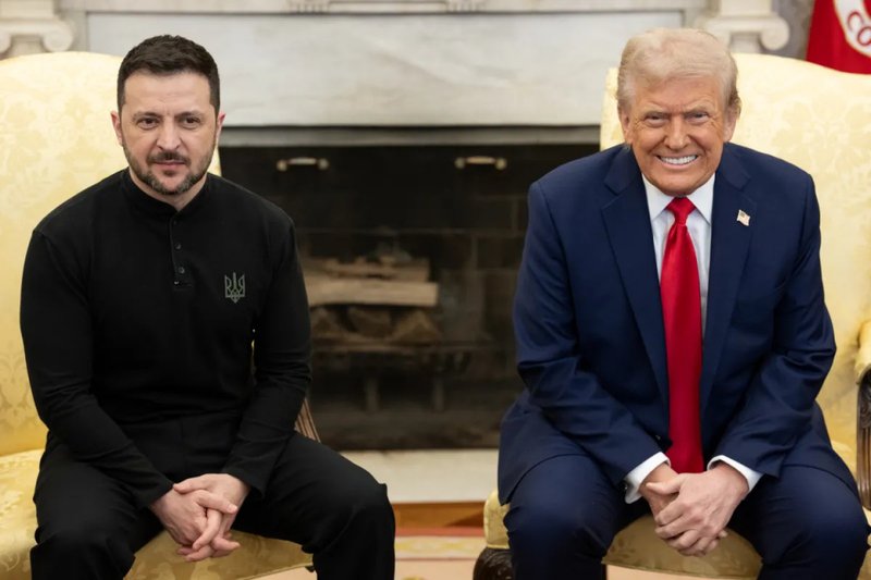 Zelensky e Trump durante encontro na Casa Branca
