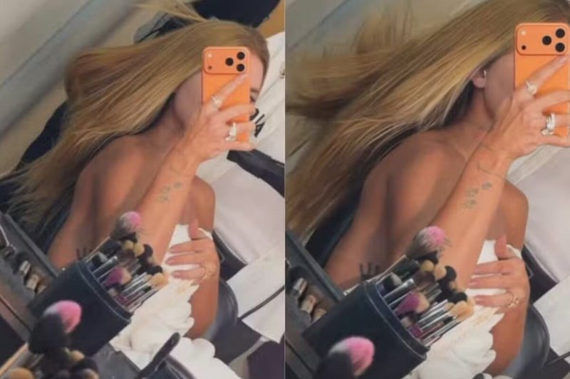 De toalha, Virginia Fonseca exibe novo loiro e se diz ‘apaixonada’