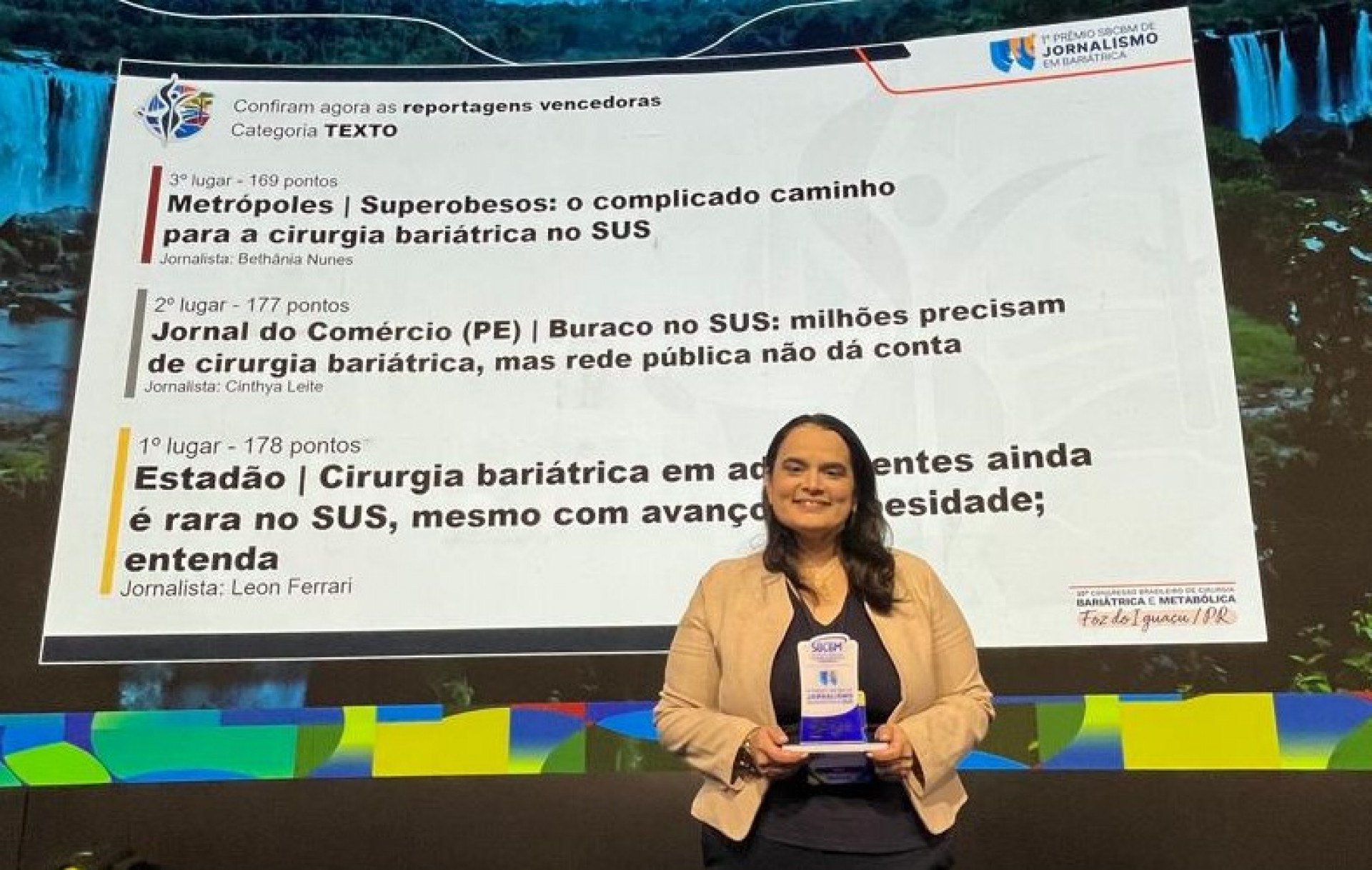 Colunista do JC é agraciada em 1º Prêmio SBCBM de Jornalismo