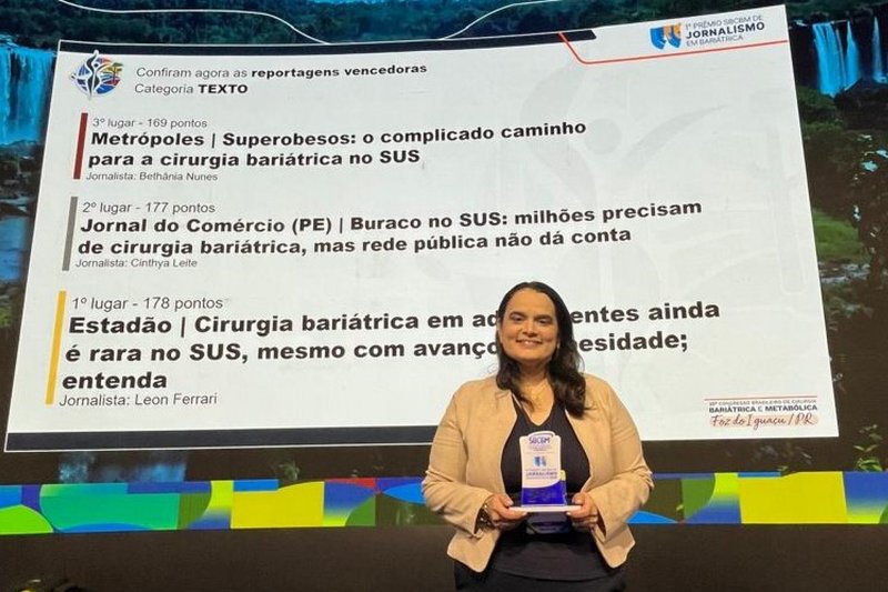 Colunista do JC, Cinthya Leite, é agraciada em 1º Prêmio SBCBM de Jornalismo