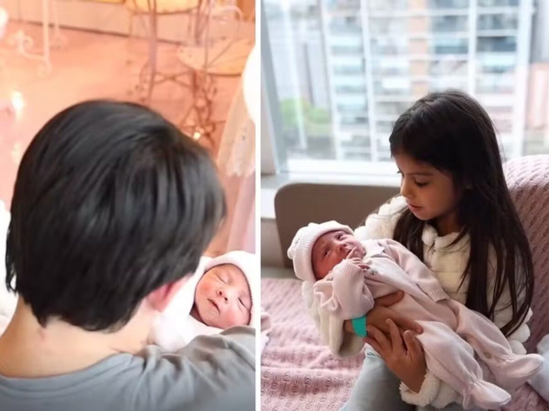 Maíra Cardi mostra encontro dos filhos mais velhos com a recém-nascida