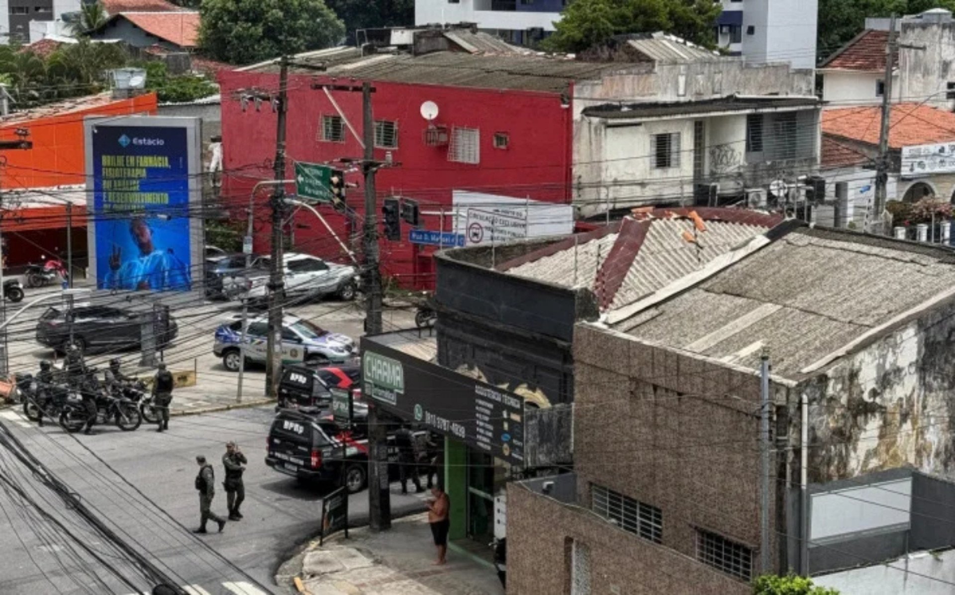 Briga no bairro da Torre, antes de Santa Cruz x Sport, em fevereiro  Cortesia