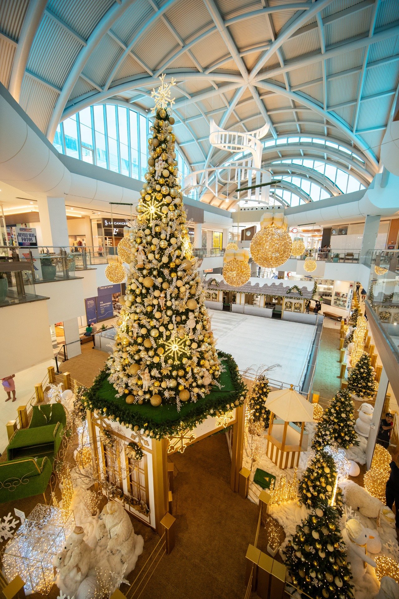 Decoração do Shopping Tacaruna não tem peças em vermelho. Danilo Catao