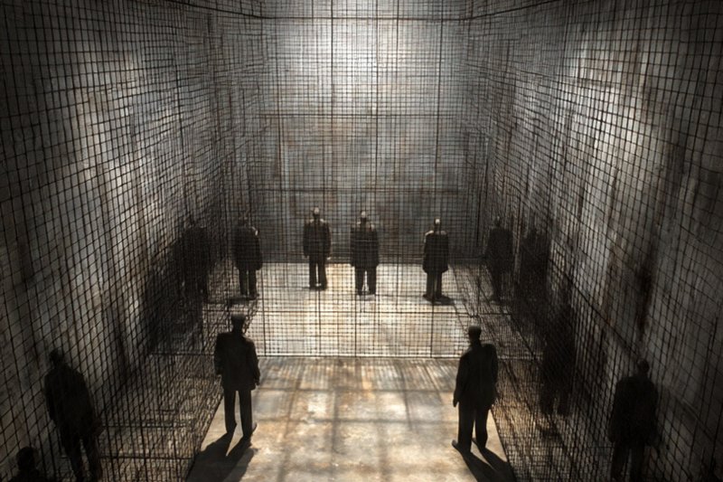 Ilustração de um campo de concentração