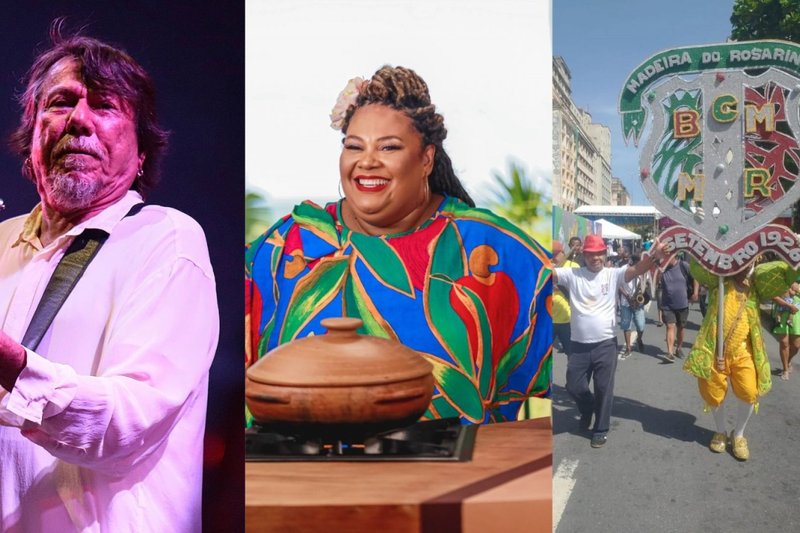 Lenine (E), Carmem Virgínia (C) e o bloco Madeira do Rosarinho (D) serão os homenageados no Carnaval do Recife em 2026