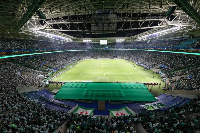 Torcida do Palmeiras no Allianz Parque lotado pela Libertadores