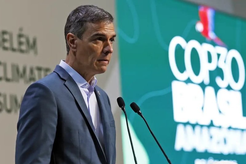 Presidente da Espanha, Pedro Sánchez, diz que liderança do Brasil na COP30 é inspiradora