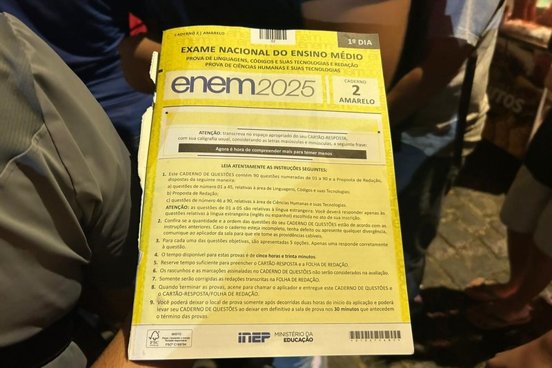 Imagem do Caderno Amarelo do Enem 2025