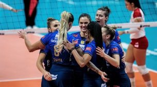 Imagem de partida do Gerdau Minas pela Superliga Feminina