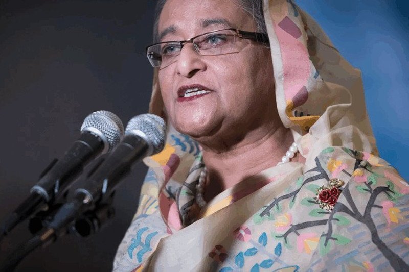 Hasina, filha de Sheikh Mujibur Rahman, o 1º presidente de Bangladesh
