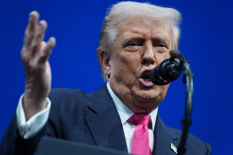 O presidente dos Estados Unidos, Donald Trump, discursa durante o Fórum de Investimentos da Arábia Saudita 