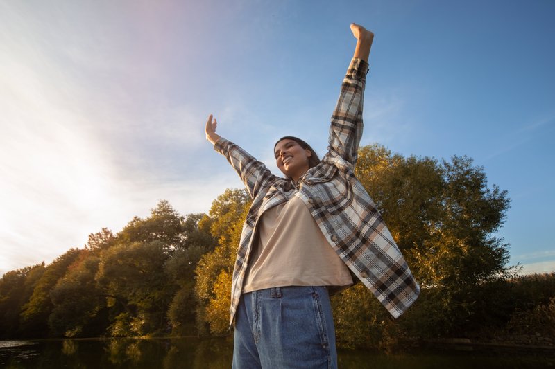 Imagem de uma pessoa feliz 
