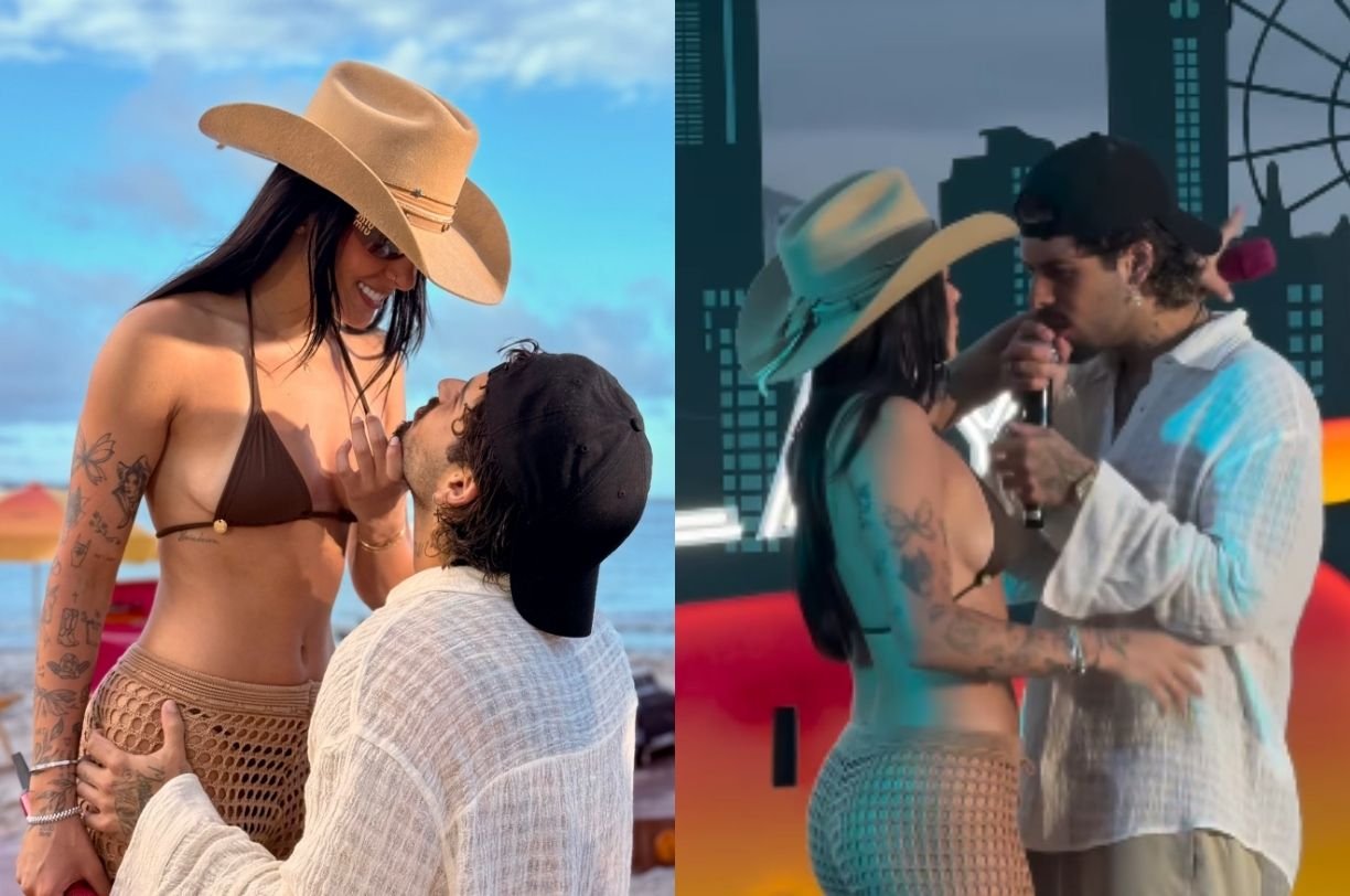 Zé Felipe e Ana Castela aparecem para gravação de DVD em Santa Catarina