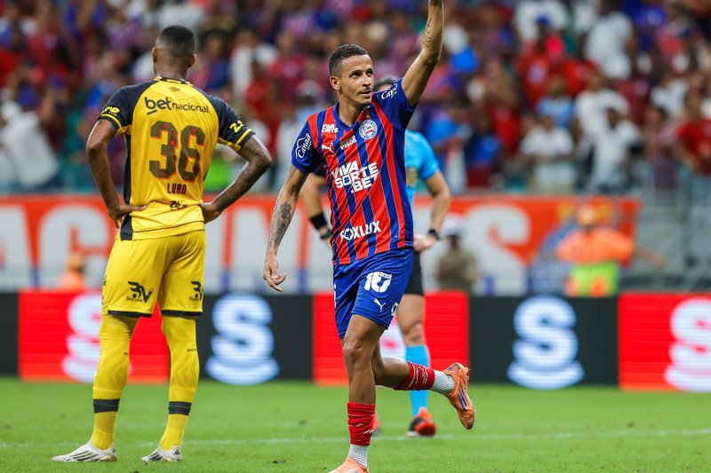 Luciano Juba em comemoração de gol para o Bahia sobre o Sport pelo Brasileirão