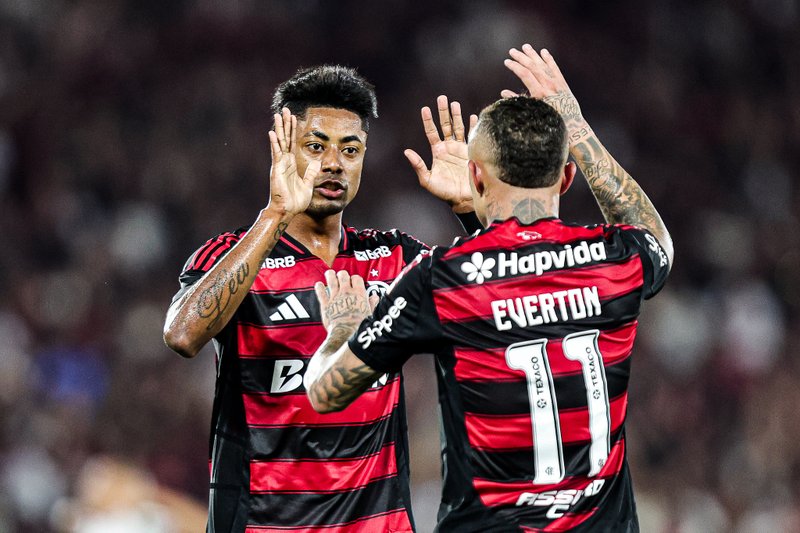 Imagem dos jogadores do Flamengo atuando pelo Brasileirão 2025