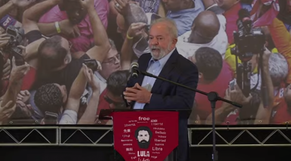 Lula concede entrevista coletiva no Sindicato dos Metal&uacute;rgicos do ABC ap&oacute;s anula&ccedil;&atilde;o de suas condena&ccedil;&otilde;es