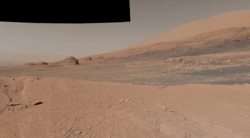 Imagens captadas pelo rover Curiosity, em Marte