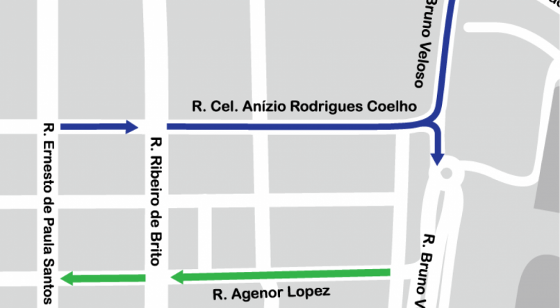 A mudan&ccedil;a faz parte do projeto iniciado em maio, que come&ccedil;ou com a implanta&ccedil;&atilde;o do sentido &uacute;nico na Rua Coronel An&iacute;zio Rodrigues Coelho