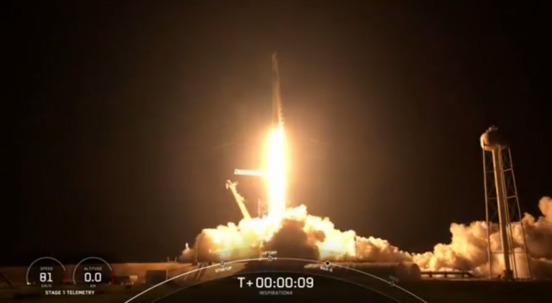 Liftoff of Inspiration4X! Go Falcon 9! 