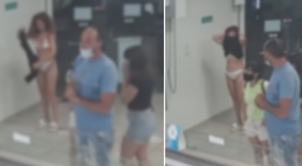 VÍDEO: Sem máscara, mulher fica sem roupa e usa vestido no rosto para entrar em sorveteria 