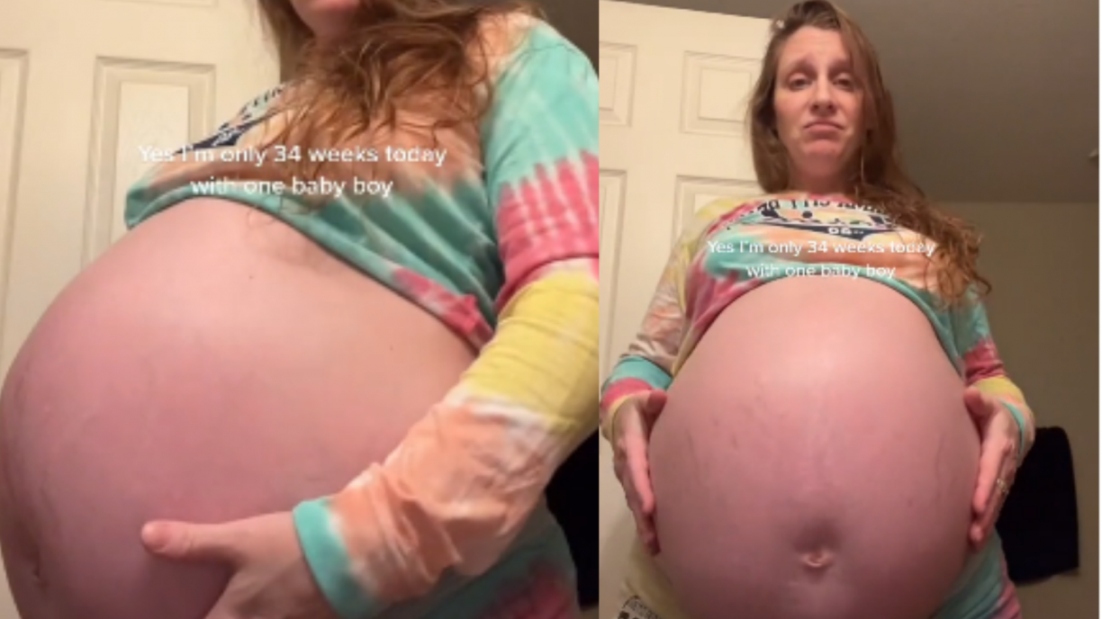 VÍDEO: Mulher grávida viraliza ao mostrar tamanho da barriga nas redes  sociais