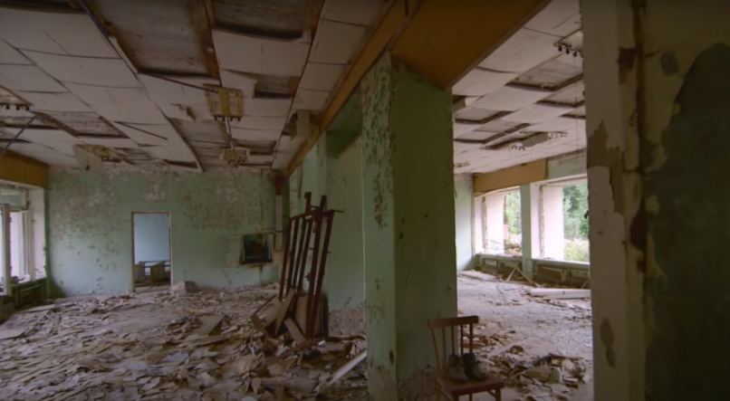 Interior da Zona de Exclusão, em Chernobyl. Local foi invadido pela Rússia no confronto com a Ucrânia