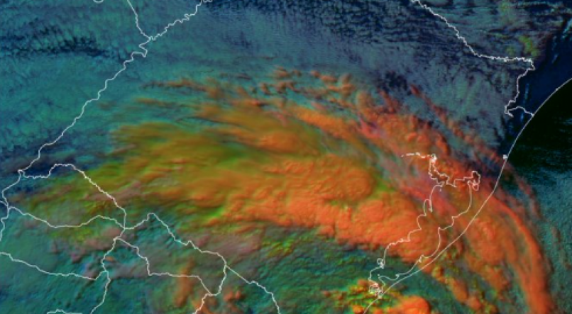 Ciclone já avança sobre o território da região Sul do Brasil