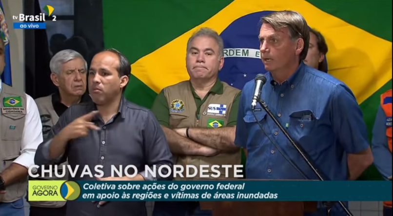 Entrevista coletiva de Jair Bolsonaro (PL) e ministros no Recife sobre as chuvas que atingem Pernambuco e Alagoas