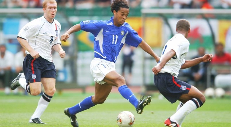 Ronaldinho foi o cara das quartas-de-final contra a Inglaterra