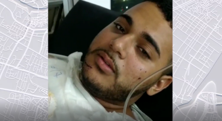  Pedro Vanderlei de Oliveira, de 21 anos, de entrada no Hospital da Restauração após um acidente de moto