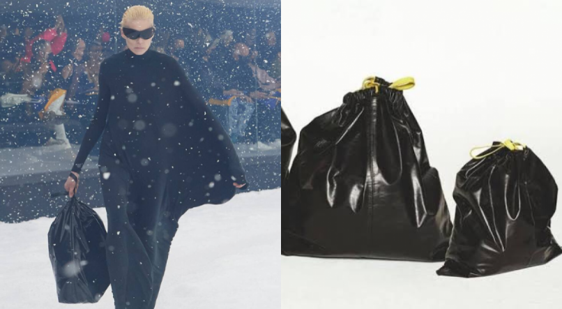 Balenciaga apresentou bolsas inspiradas em saco de lixo em desfile da cole&ccedil;&atilde;o de inverno 2022