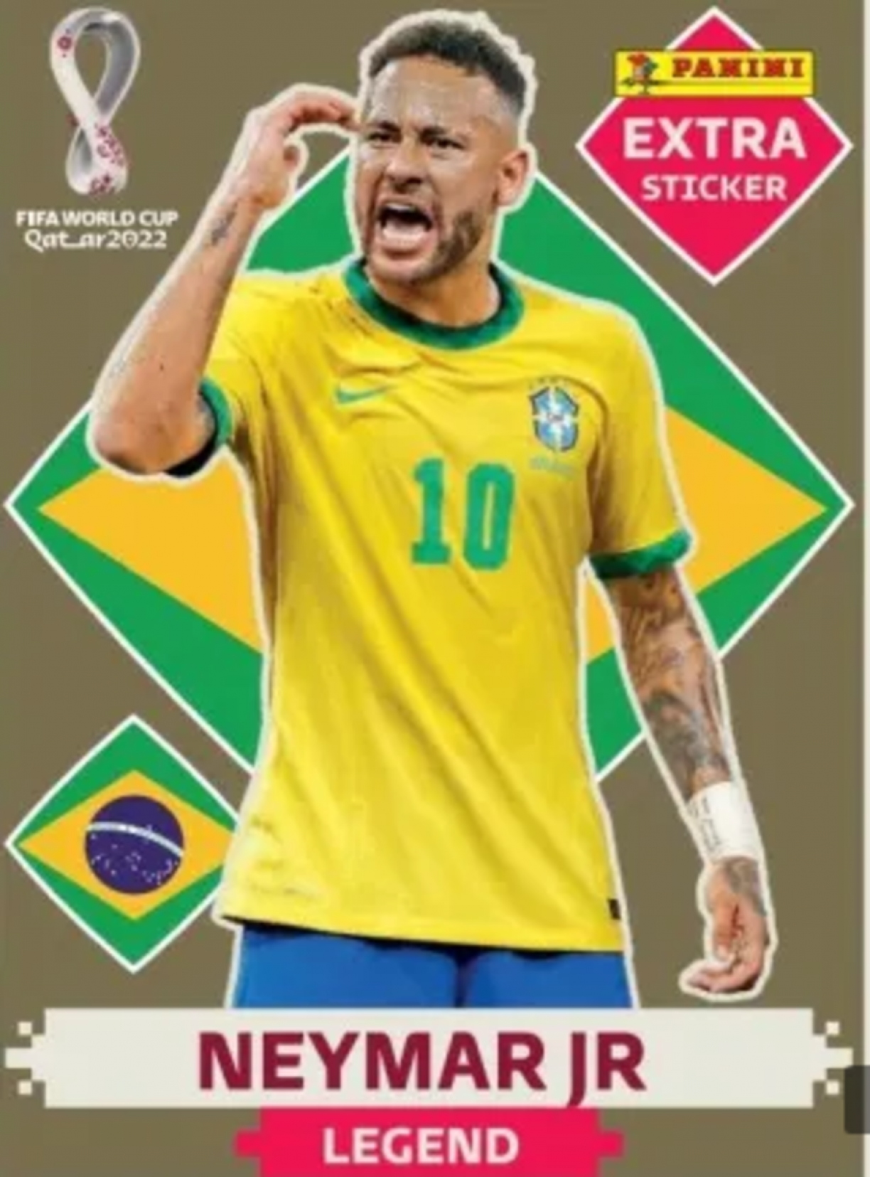 Figurinha Especial Neymar Legend Extra Copa 2022 - Corre Que Ta Baratinho