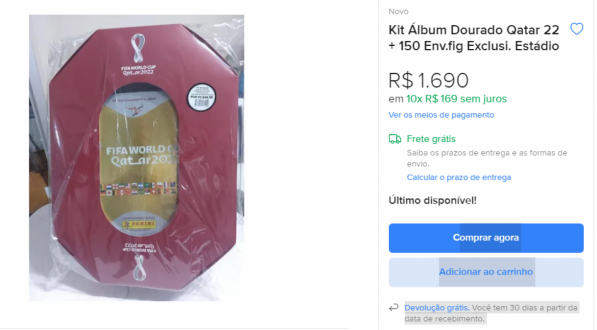 Álbum Dourado é vendido por mais de mil reais