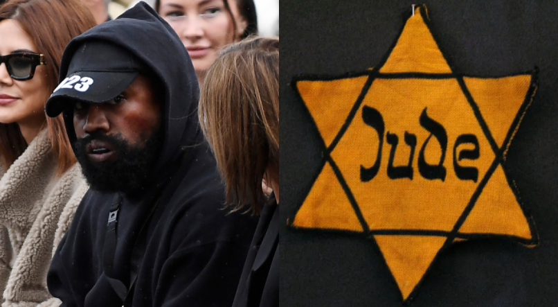 KANYE WEST Rapper se envolve em polêmica após comentários antissemitas; à esquerda símbolo da estrela judaica 