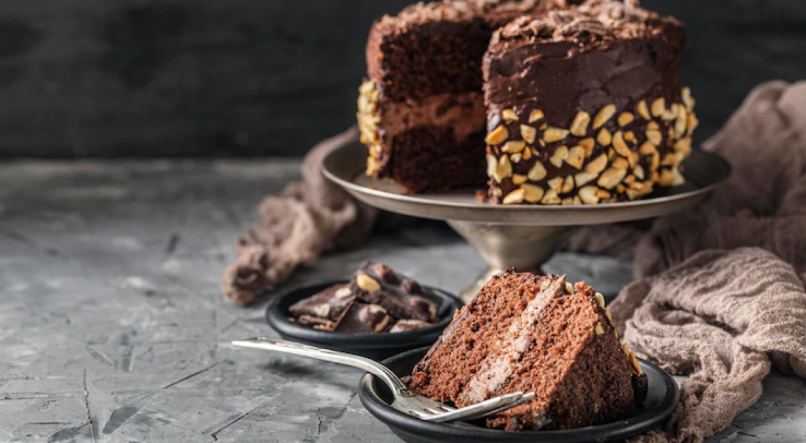 Visão  Receita de bolo de chocolate e ovos com calda de