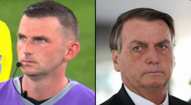 O árbitro Michael Oliver, que apitou o jogo do Brasil contra a Croácia foi comparado com o presidente Jair Bolsonaro (PL) no Twitter.