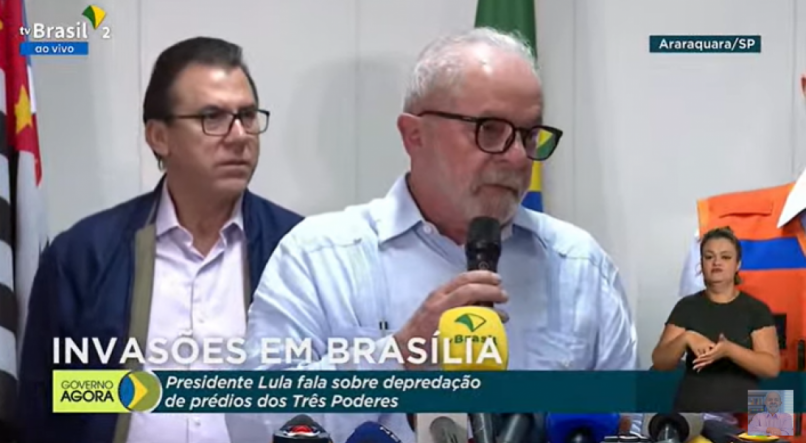 Lula fala neste domingo (8) sobre invasões em Brasília