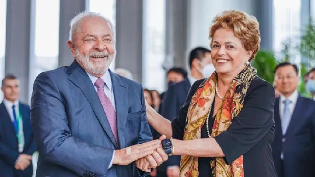 Lula na posse de Dilma como presidente do Banco do Brics (NDB)
